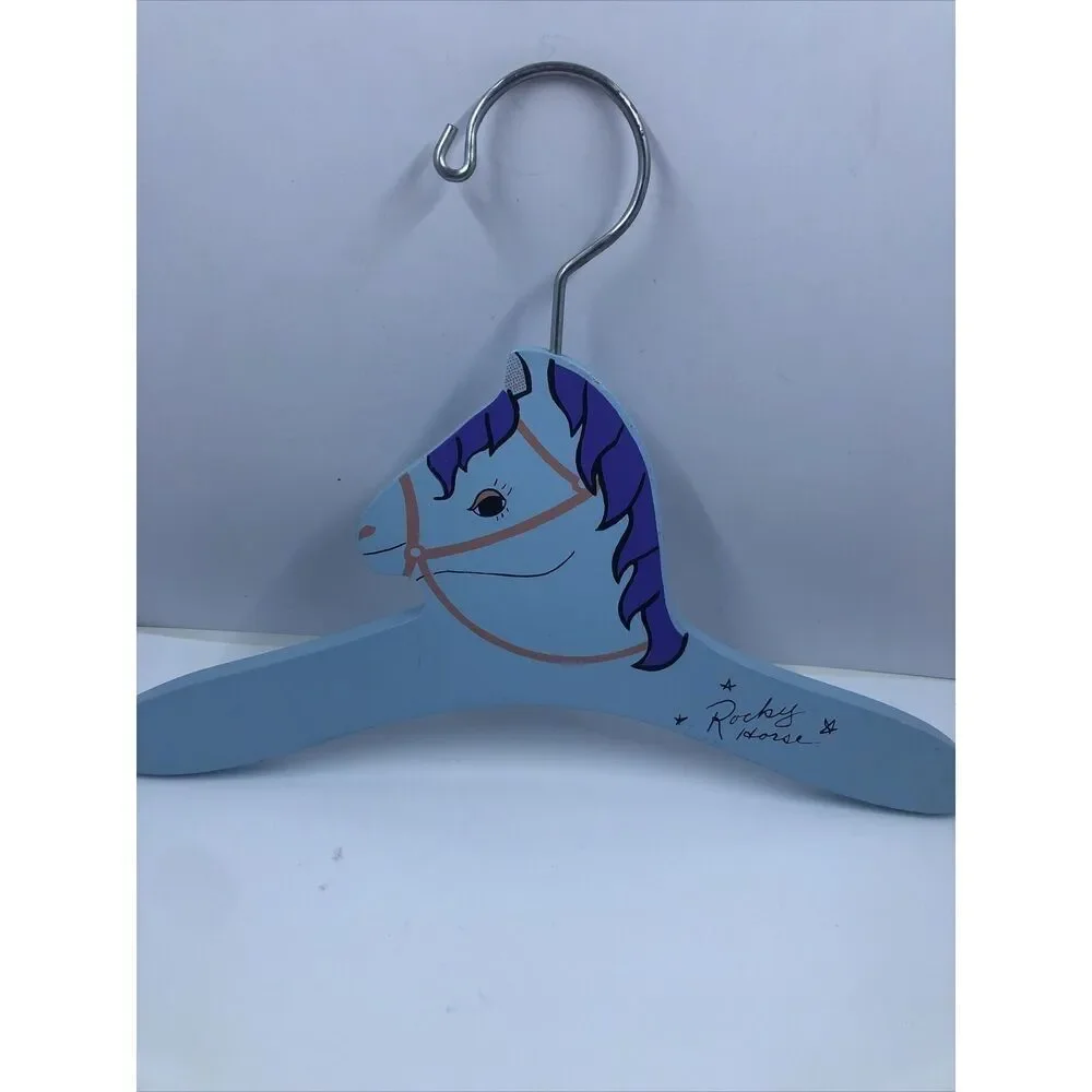 1 Children’s Wooden Clothes Hangers 1983 Pet Mates Alezander Asquine HORSE